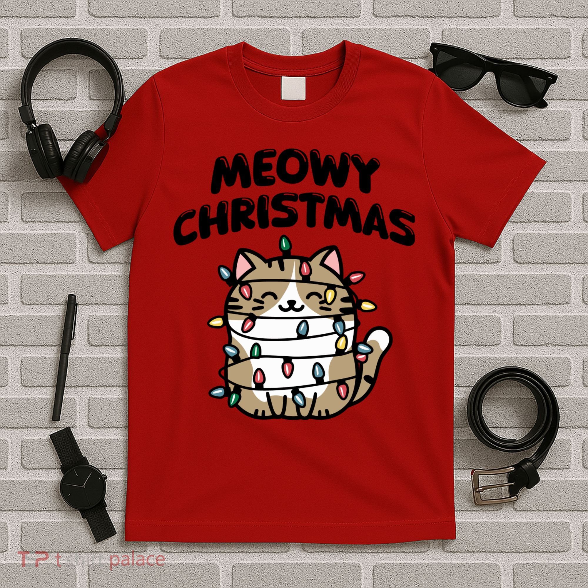 Meowy Christmas Christmas Cats Cat Lover T-Shirt
