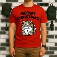 Meowy Christmas Christmas Cats Cat Lover T-Shirt thumb 6