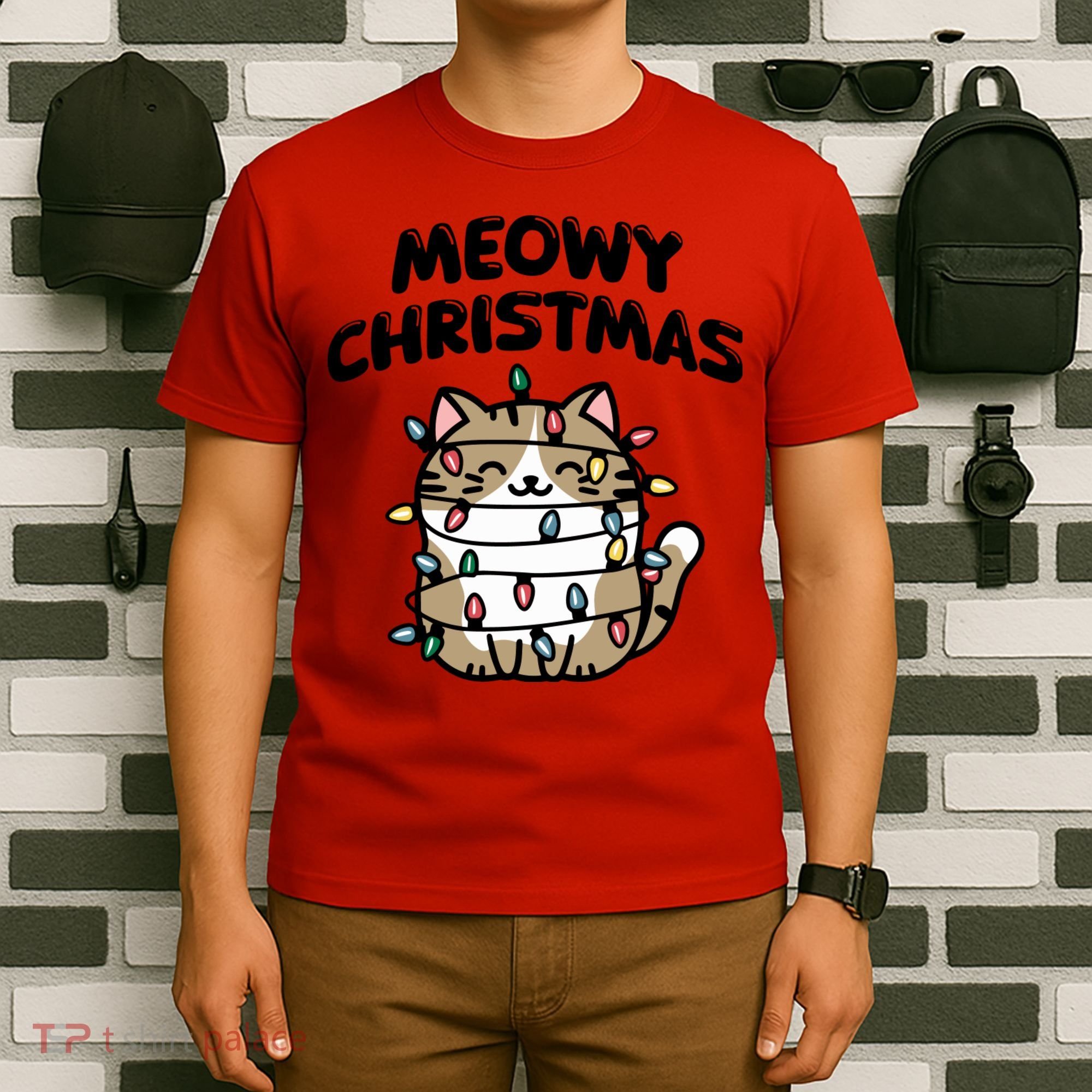 Meowy Christmas Christmas Cats Cat Lover T-Shirt