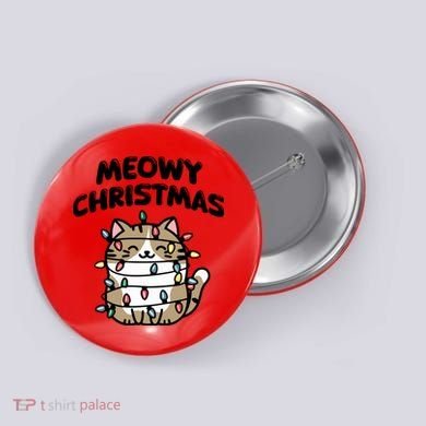 Meowy Christmas Christmas Cats Cat Lover Button