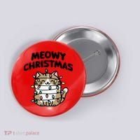 Meowy Christmas Christmas Cats Cat Lover Button thumb 0