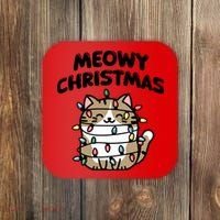 Meowy Christmas Christmas Cats Cat Lover Coaster thumb 0