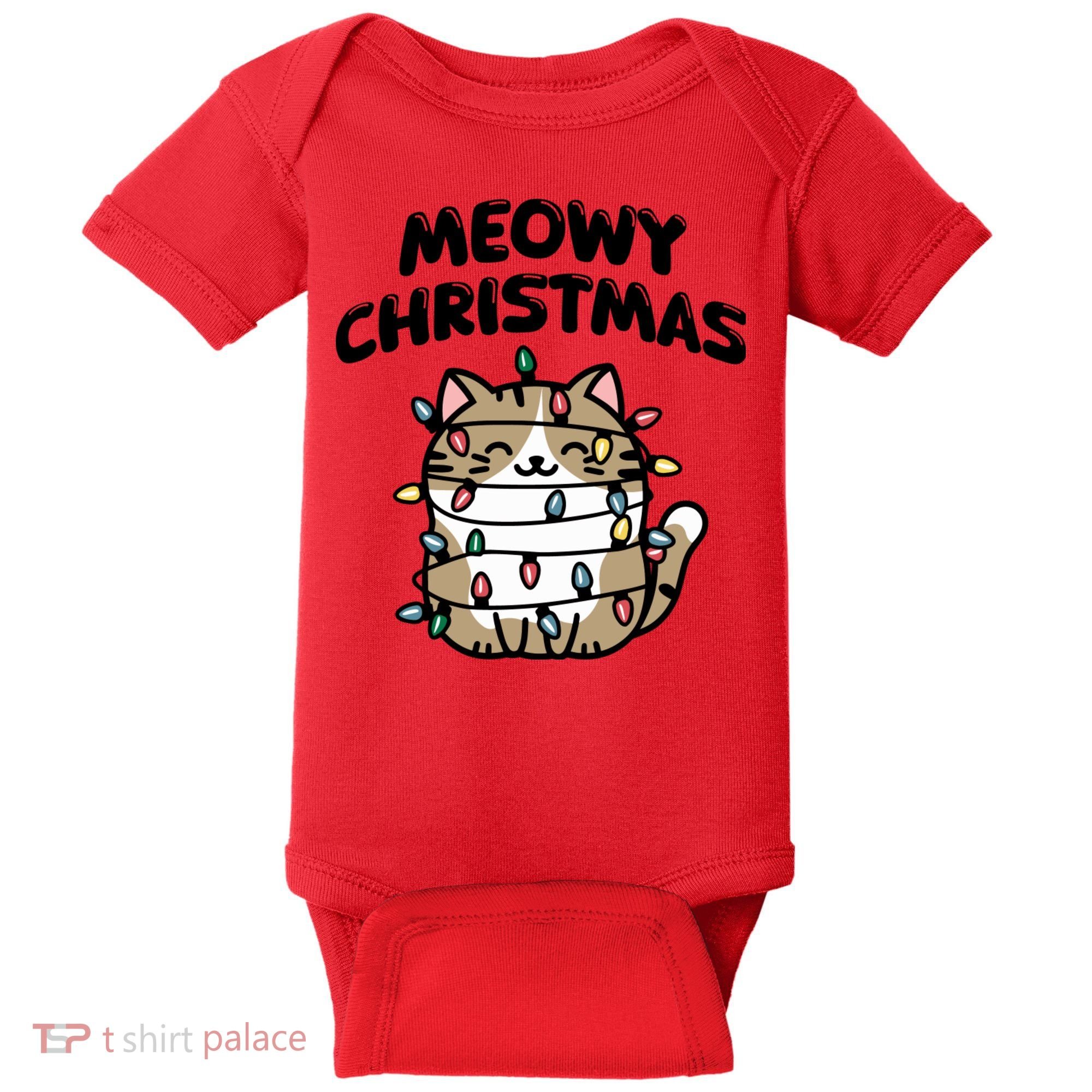 Meowy Christmas Christmas Cats Cat Lover Baby Bodysuit