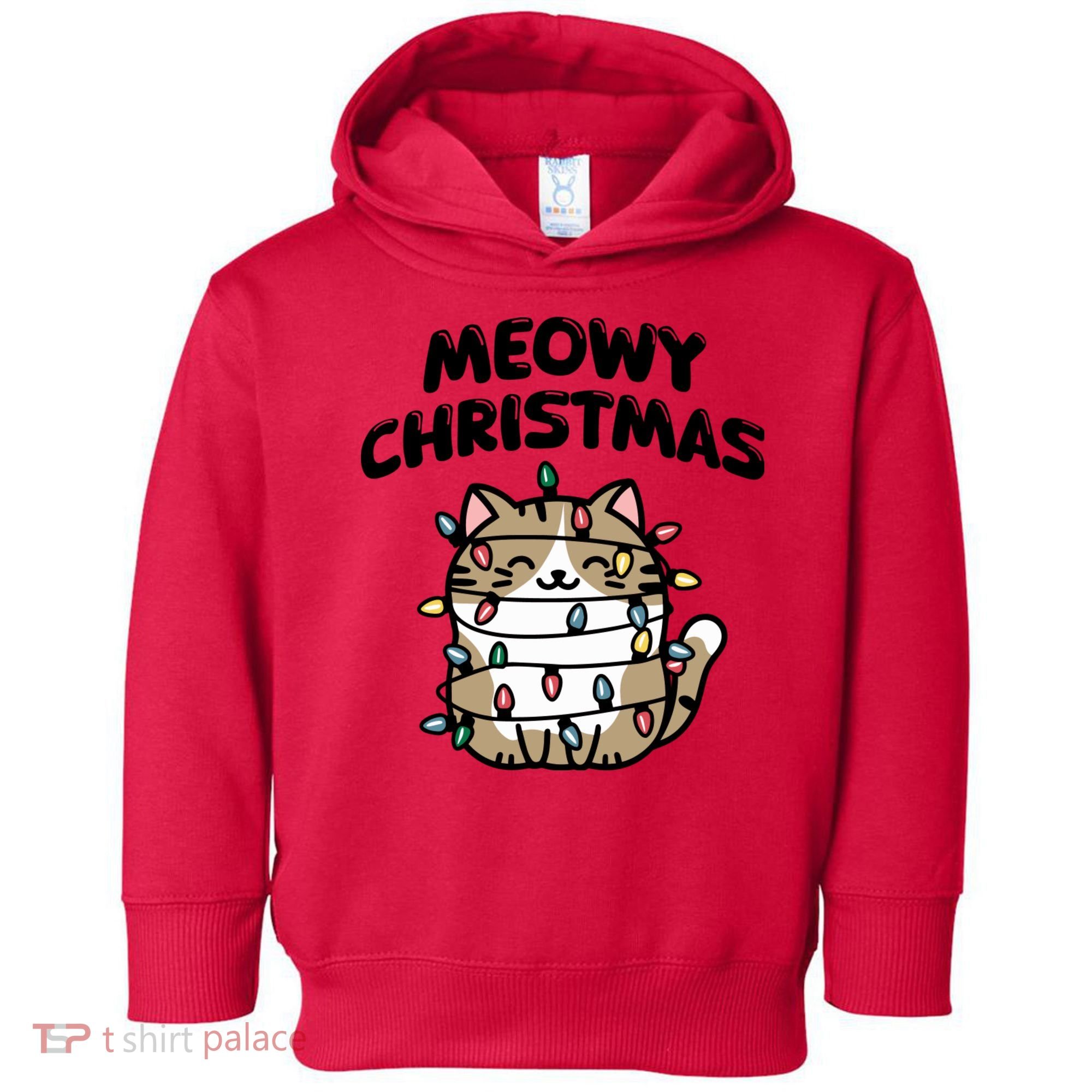 Meowy Christmas Christmas Cats Cat Lover Toddler Hoodie