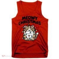 Meowy Christmas Christmas Cats Cat Lover Tank Top thumb 0