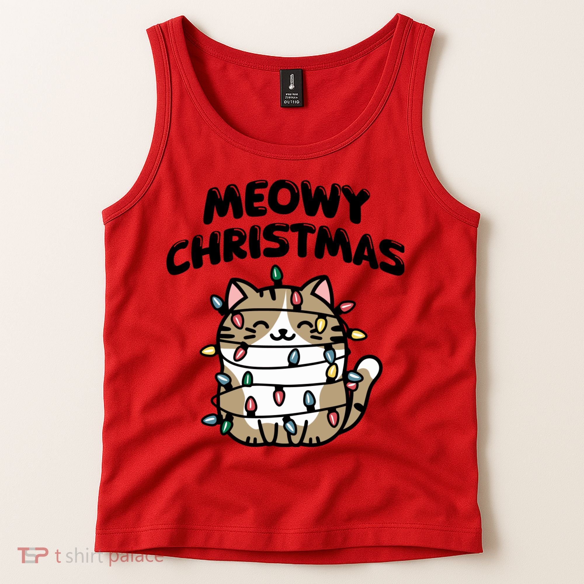 Meowy Christmas Christmas Cats Cat Lover Tank Top