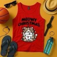 Meowy Christmas Christmas Cats Cat Lover Tank Top thumb 4