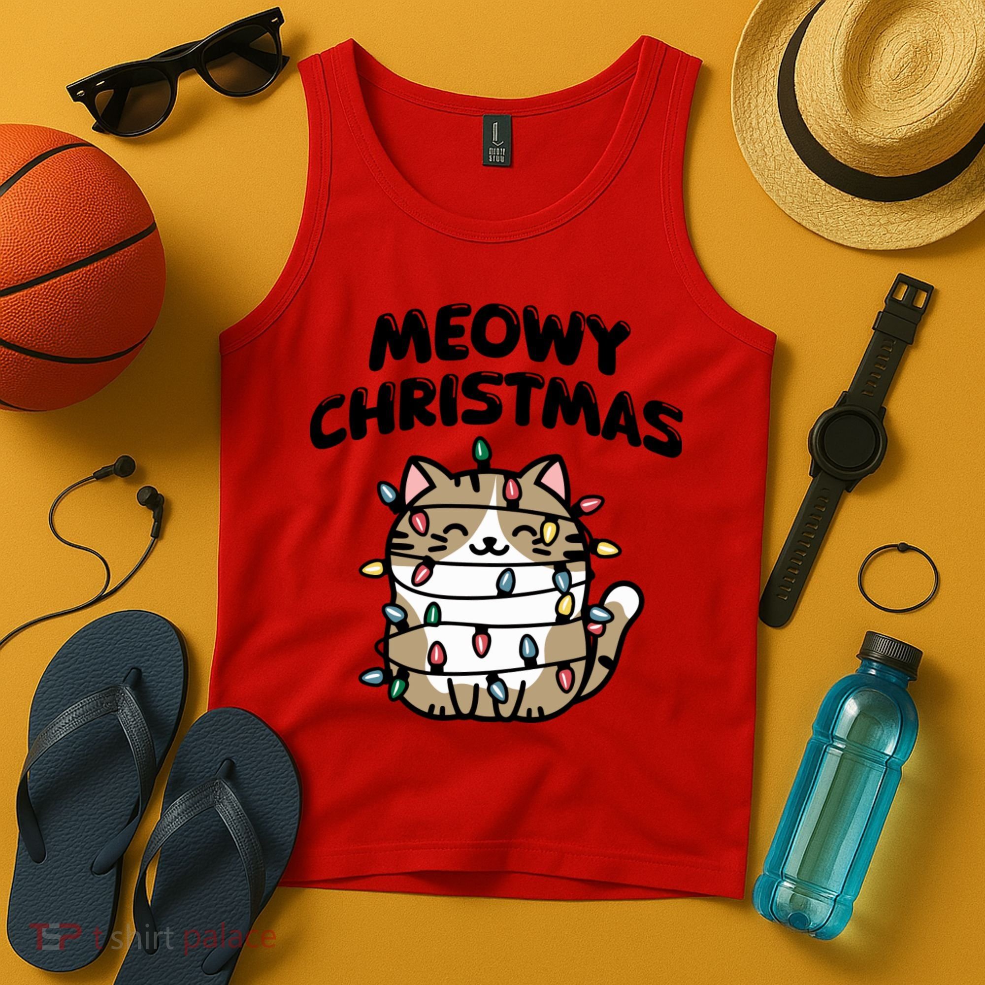 Meowy Christmas Christmas Cats Cat Lover Tank Top