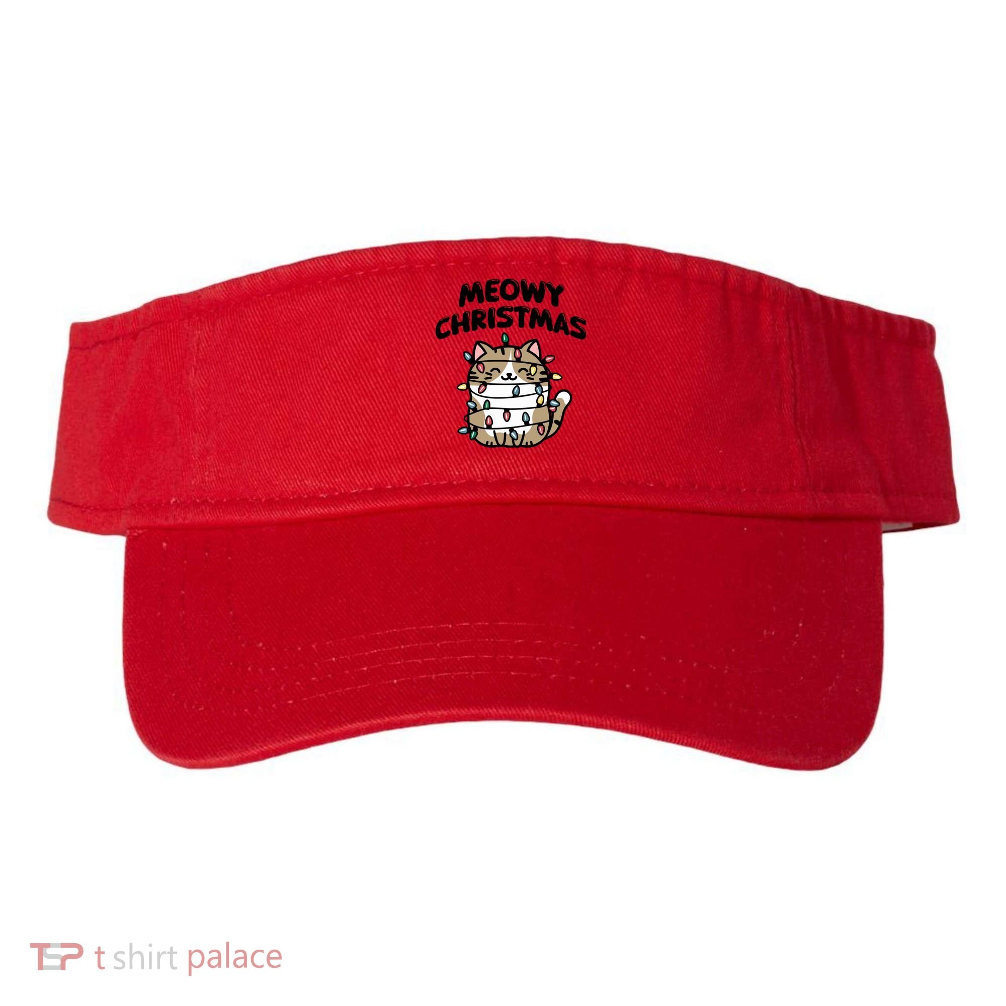 Meowy Christmas Christmas Cats Cat Lover Visor