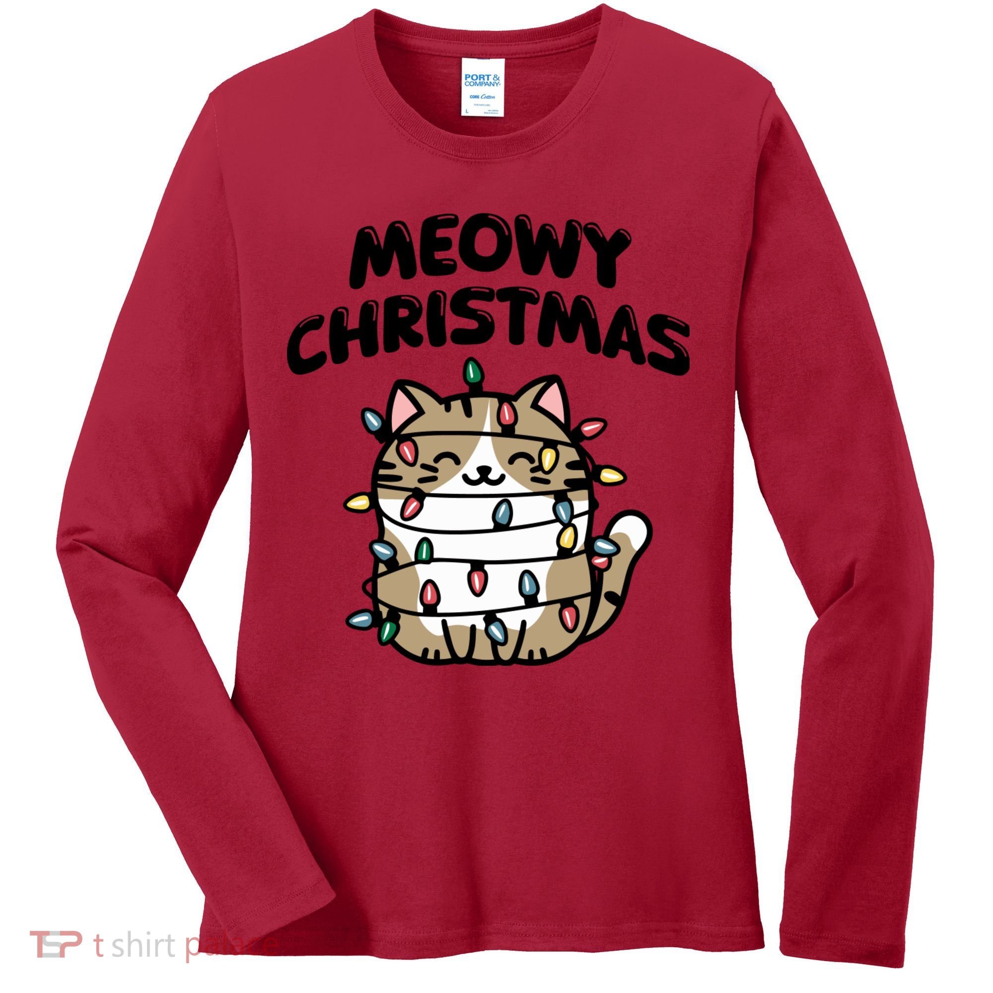Meowy Christmas Christmas Cats Cat Lover Women's Long Sleeve Shirt