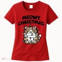 Meowy Christmas Christmas Cats Cat Lover Women's T-Shirt thumb 0