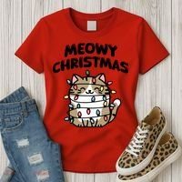 Meowy Christmas Christmas Cats Cat Lover Women's T-Shirt thumb 3