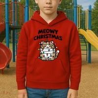 Meowy Christmas Christmas Cats Cat Lover Kids Hoodie thumb 2