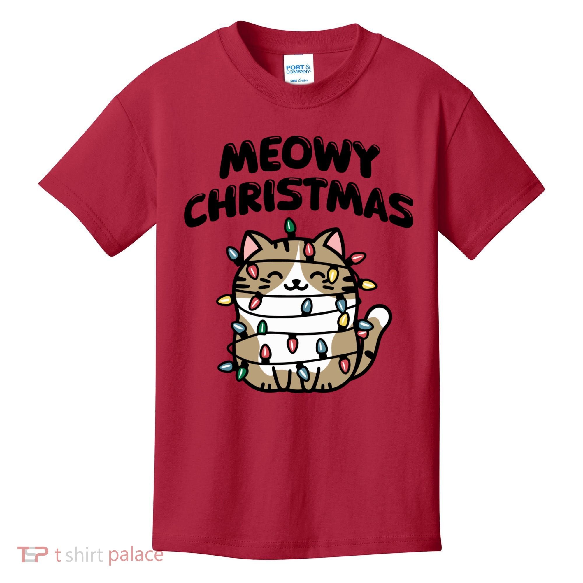 Meowy Christmas Christmas Cats Cat Lover Kids T-Shirt