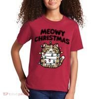 Meowy Christmas Christmas Cats Cat Lover Kids T-Shirt thumb 2
