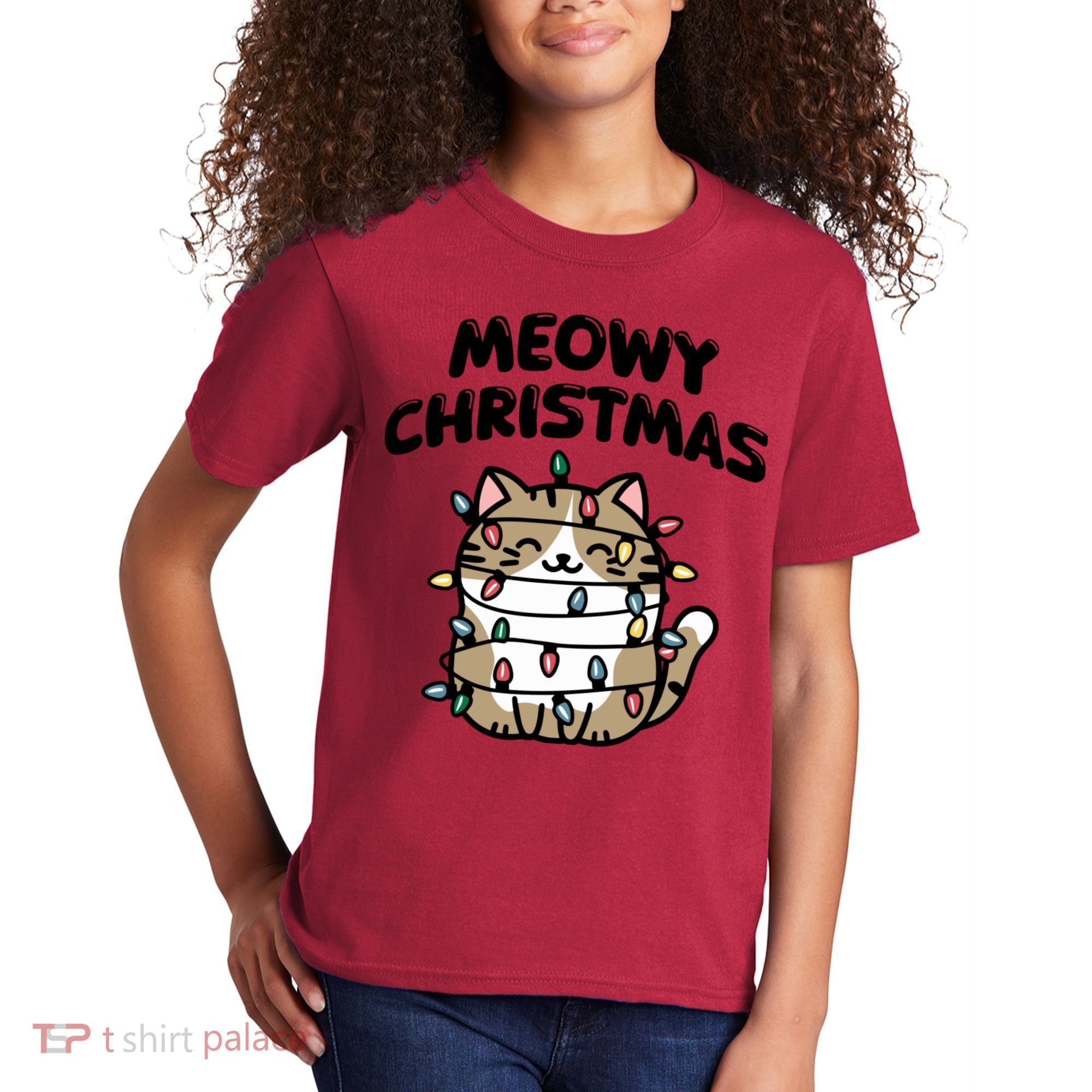 Meowy Christmas Christmas Cats Cat Lover Kids T-Shirt