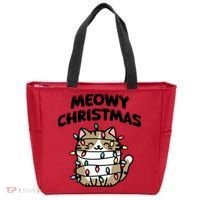 Meowy Christmas Christmas Cats Cat Lover Tote Bag thumb 0