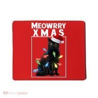Meowy Christmas Cat With Lights And Santa Hat Mousepad thumb 0
