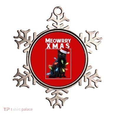 Meowy Christmas Cat With Lights And Santa Hat Ornament