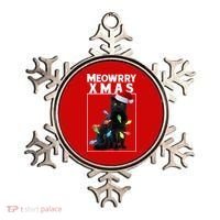 Meowy Christmas Cat With Lights And Santa Hat Ornament thumb 0