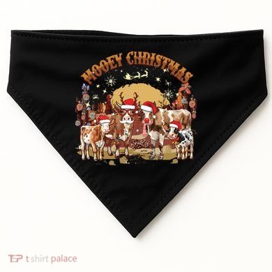 Mooey Christmas Cows USA-Made Doggie Bandana