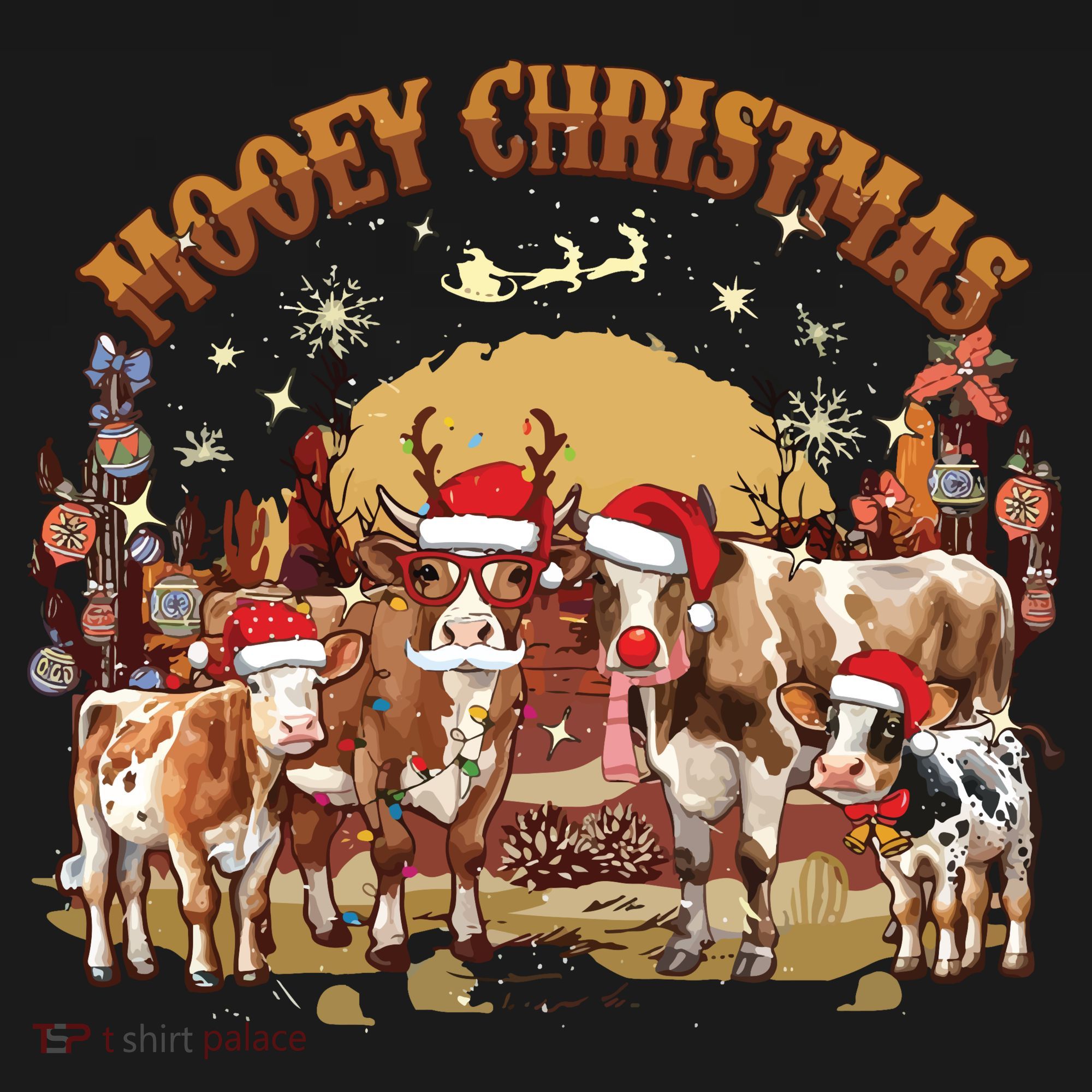 Mooey Christmas Cows Coaster