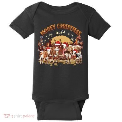 Mooey Christmas Cows Baby Bodysuit