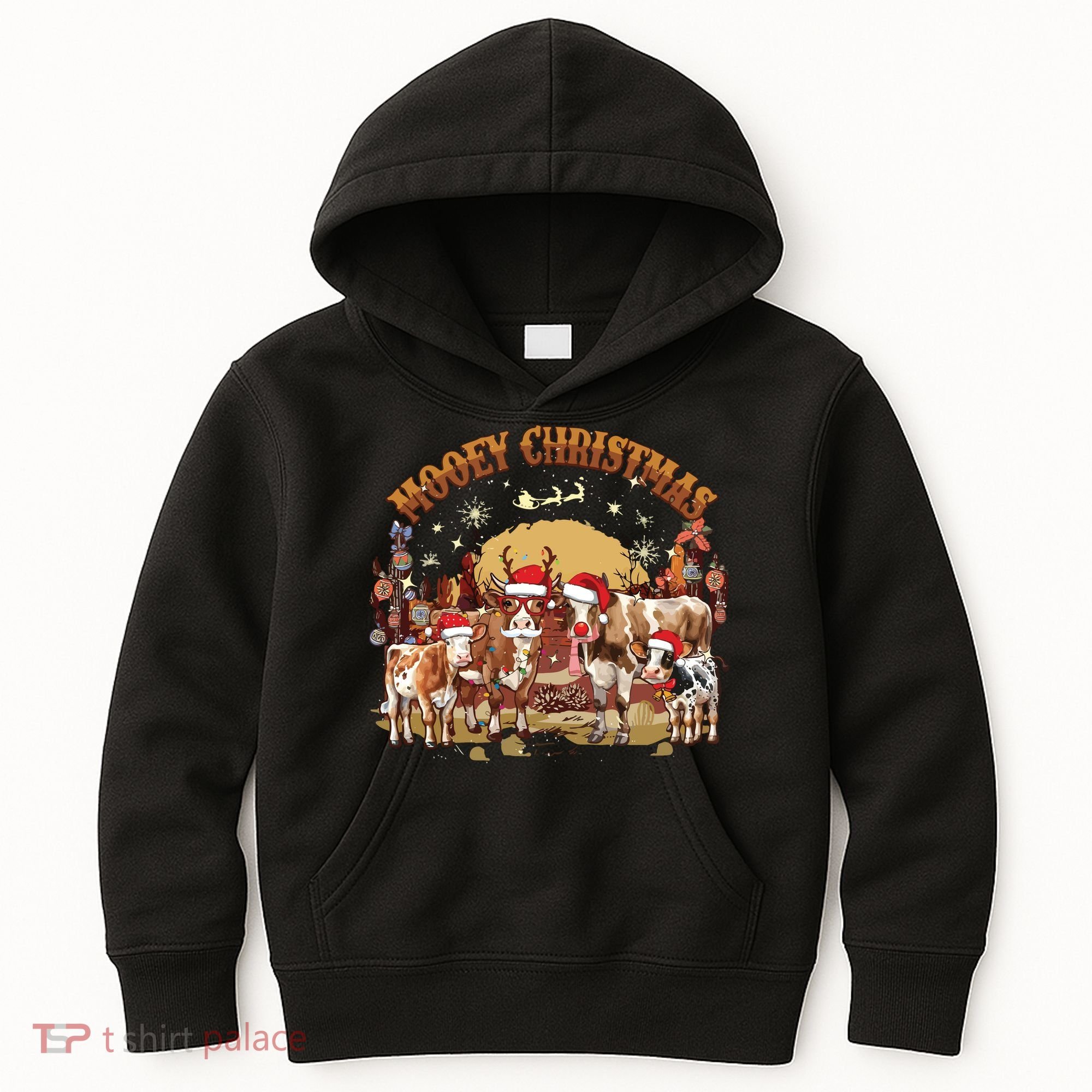Mooey Christmas Cows Kids Hoodie
