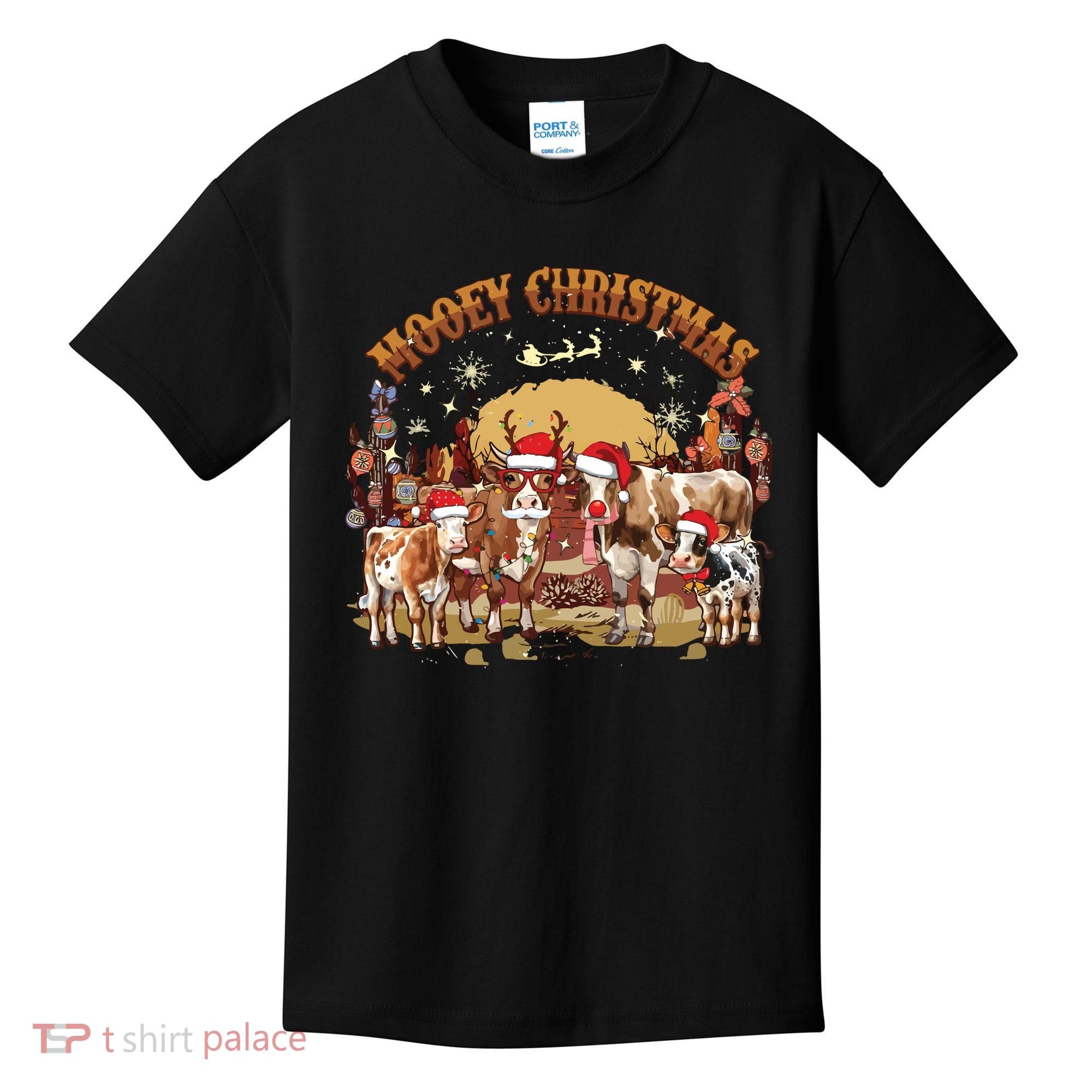 Mooey Christmas Cows Kids T-Shirt