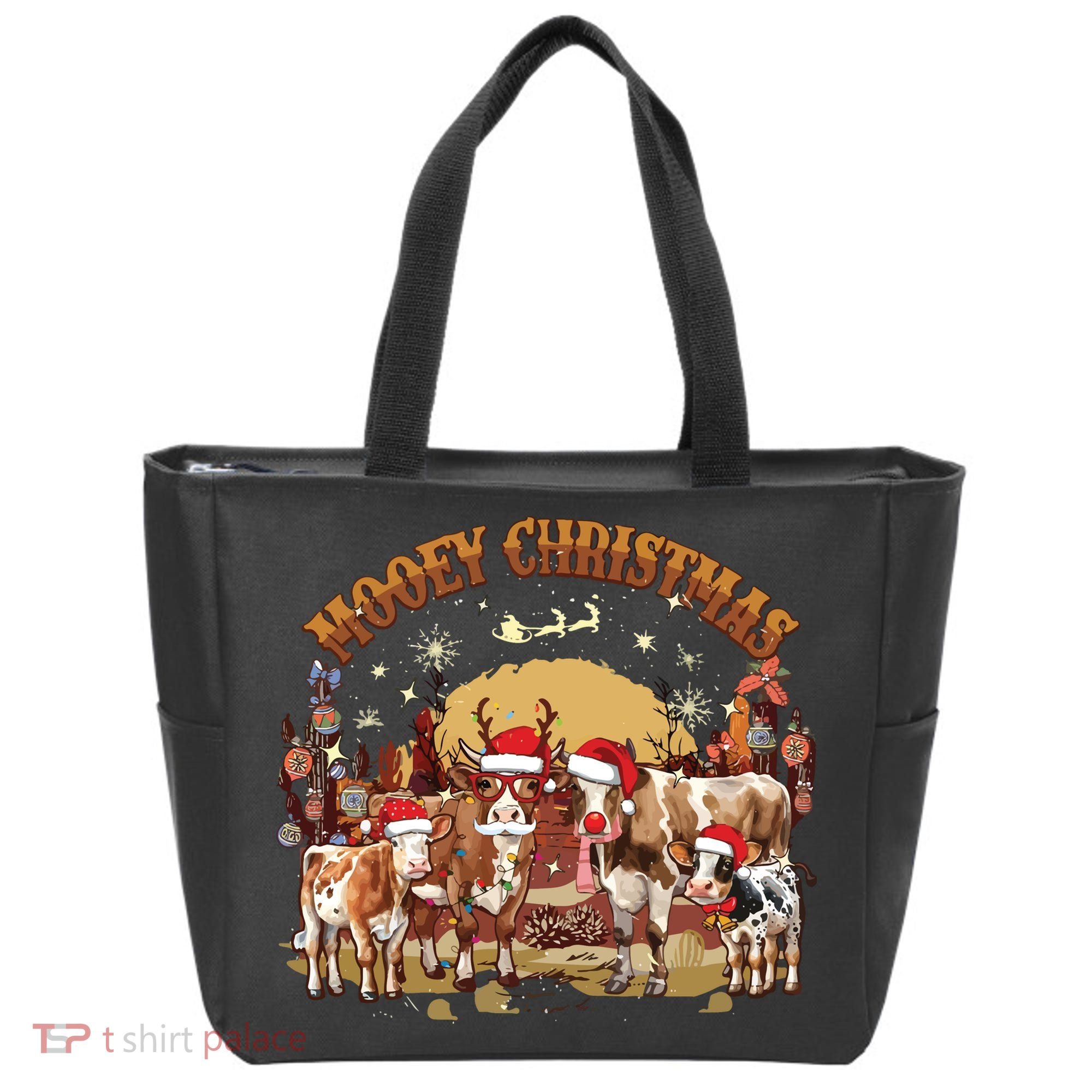 Mooey Christmas Cows Tote Bag