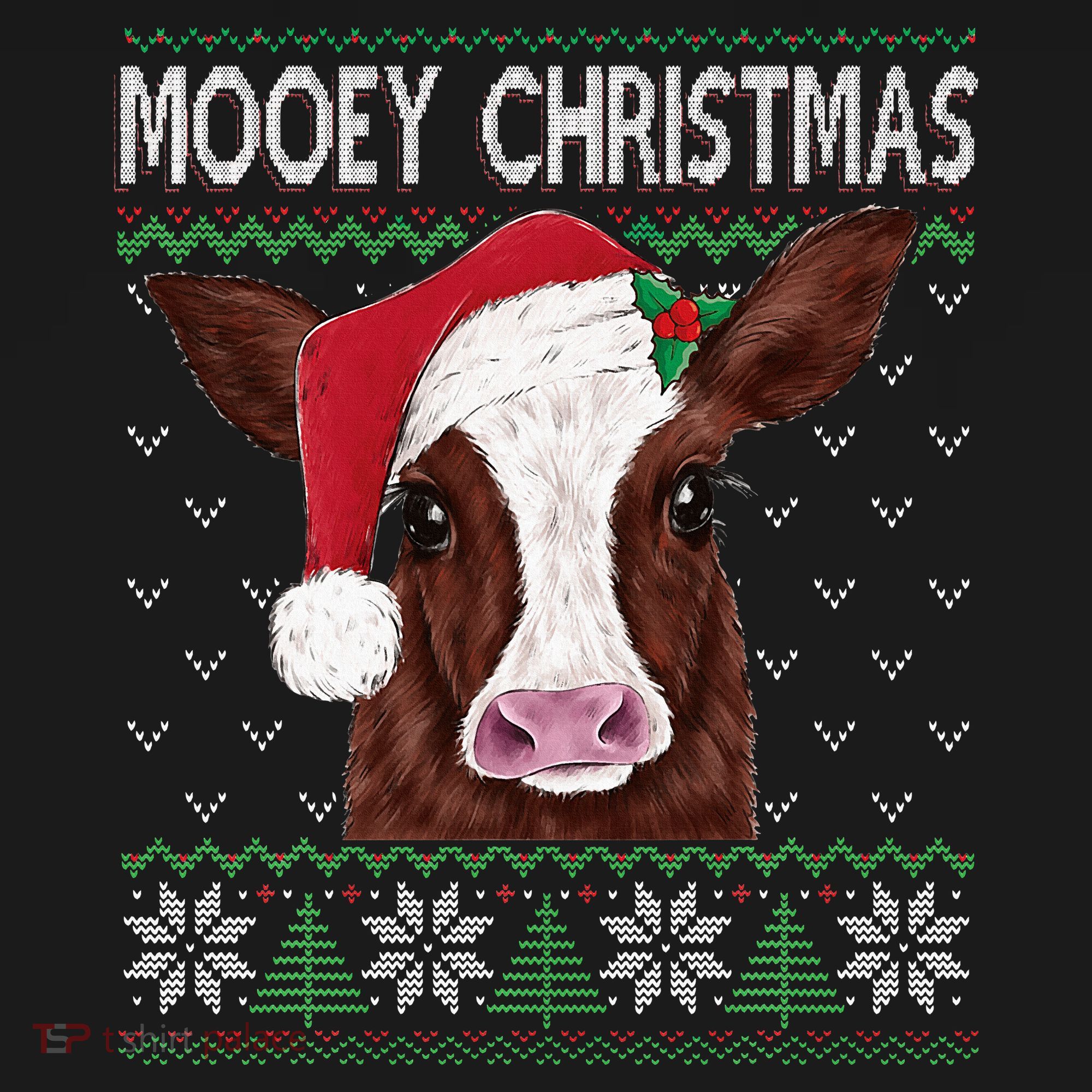 Mooey Christmas Cow Christmas Ugly Sweater Backpack