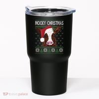Mooey Christmas Cow Christmas Ugly Sweater Tumbler thumb 0