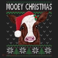 Mooey Christmas Cow Christmas Ugly Sweater Tumbler thumb 3