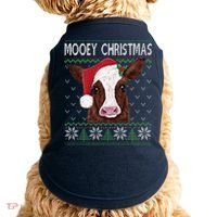Mooey Christmas Cow Christmas Ugly Sweater Doggie Tank thumb 0