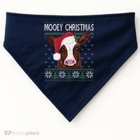 Mooey Christmas Cow Christmas Ugly Sweater USA-Made Doggie Bandana thumb 0
