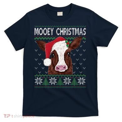 Mooey Christmas Cow Christmas Ugly Sweater T-Shirt