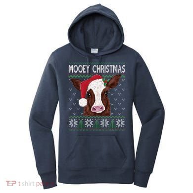 Mooey Christmas Cow Christmas Ugly Sweater Women's Hoodie