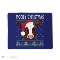 Mooey Christmas Cow Christmas Ugly Sweater Mousepad thumb 0