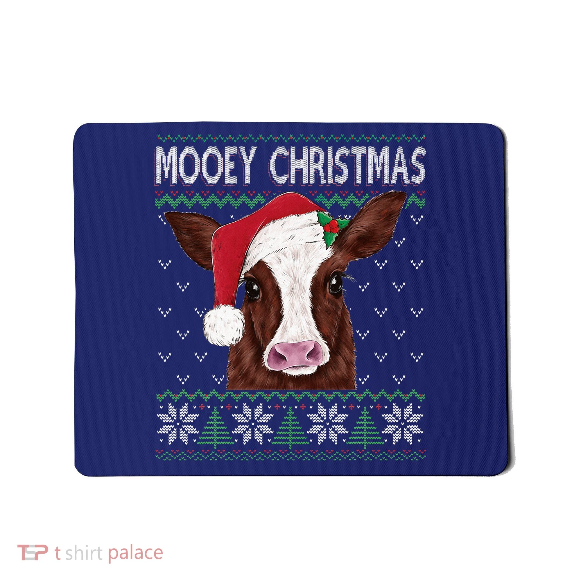 Mooey Christmas Cow Christmas Ugly Sweater Mousepad