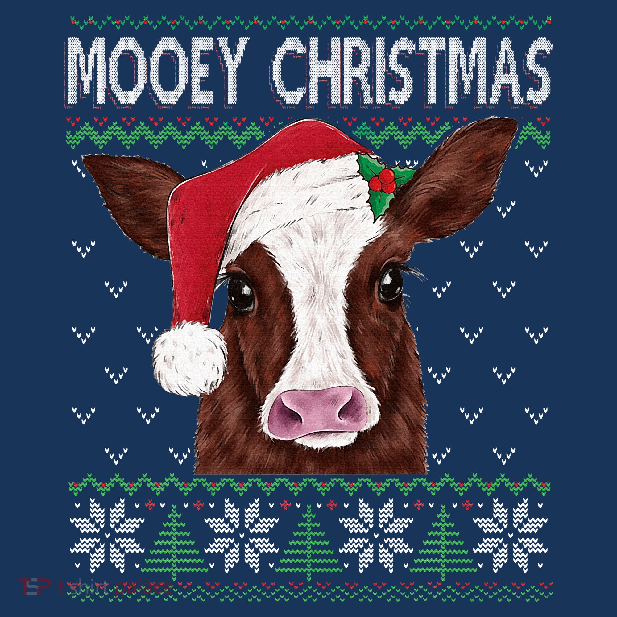 Mooey Christmas Cow Christmas Ugly Sweater Mousepad