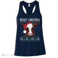 Mooey Christmas Cow Christmas Ugly Sweater Women's Tank Top thumb 0