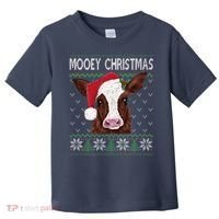 Mooey Christmas Cow Christmas Ugly Sweater Toddler T-Shirt thumb 0