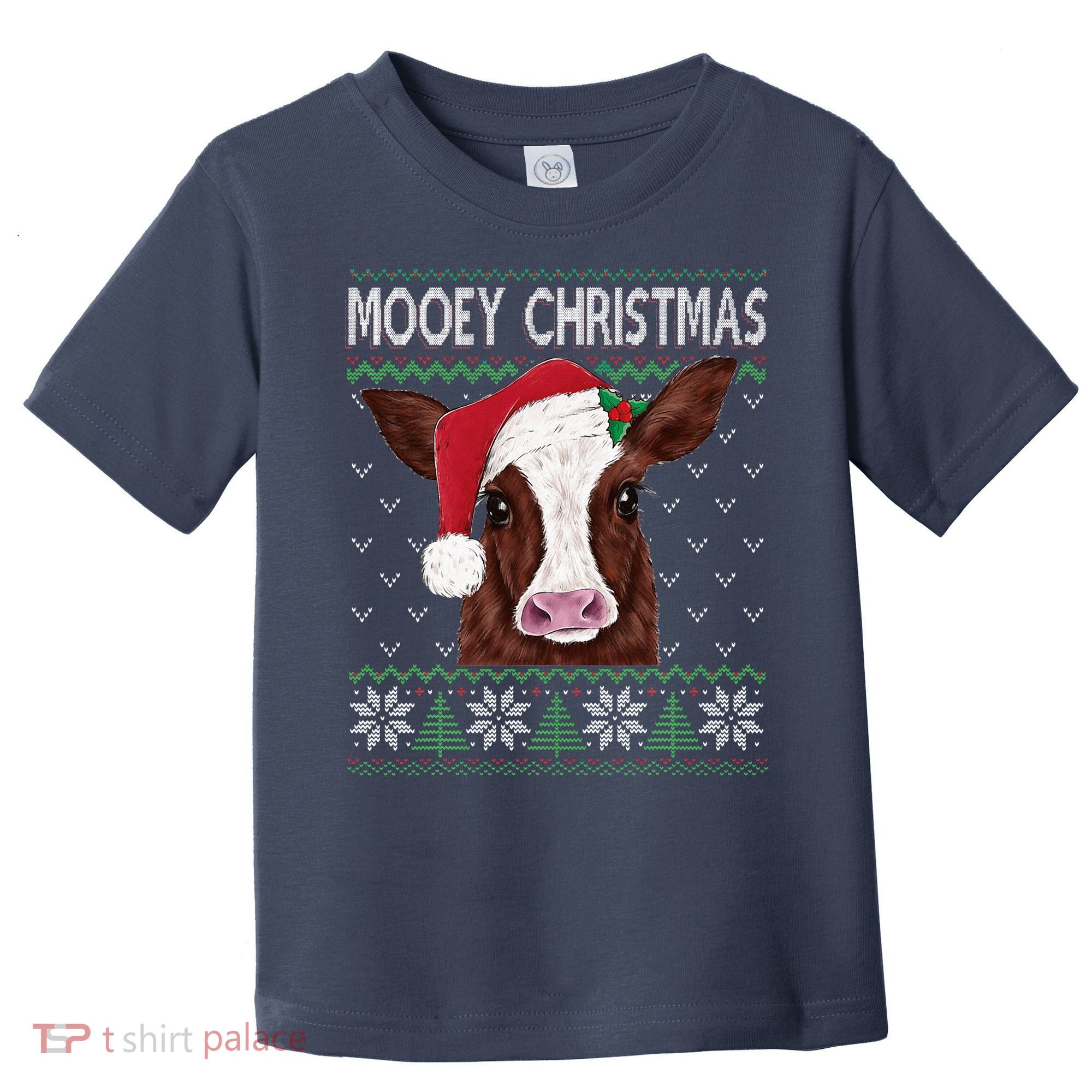 Mooey Christmas Cow Christmas Ugly Sweater Toddler T-Shirt