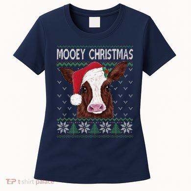 Mooey Christmas Cow Christmas Ugly Sweater Women's T-Shirt