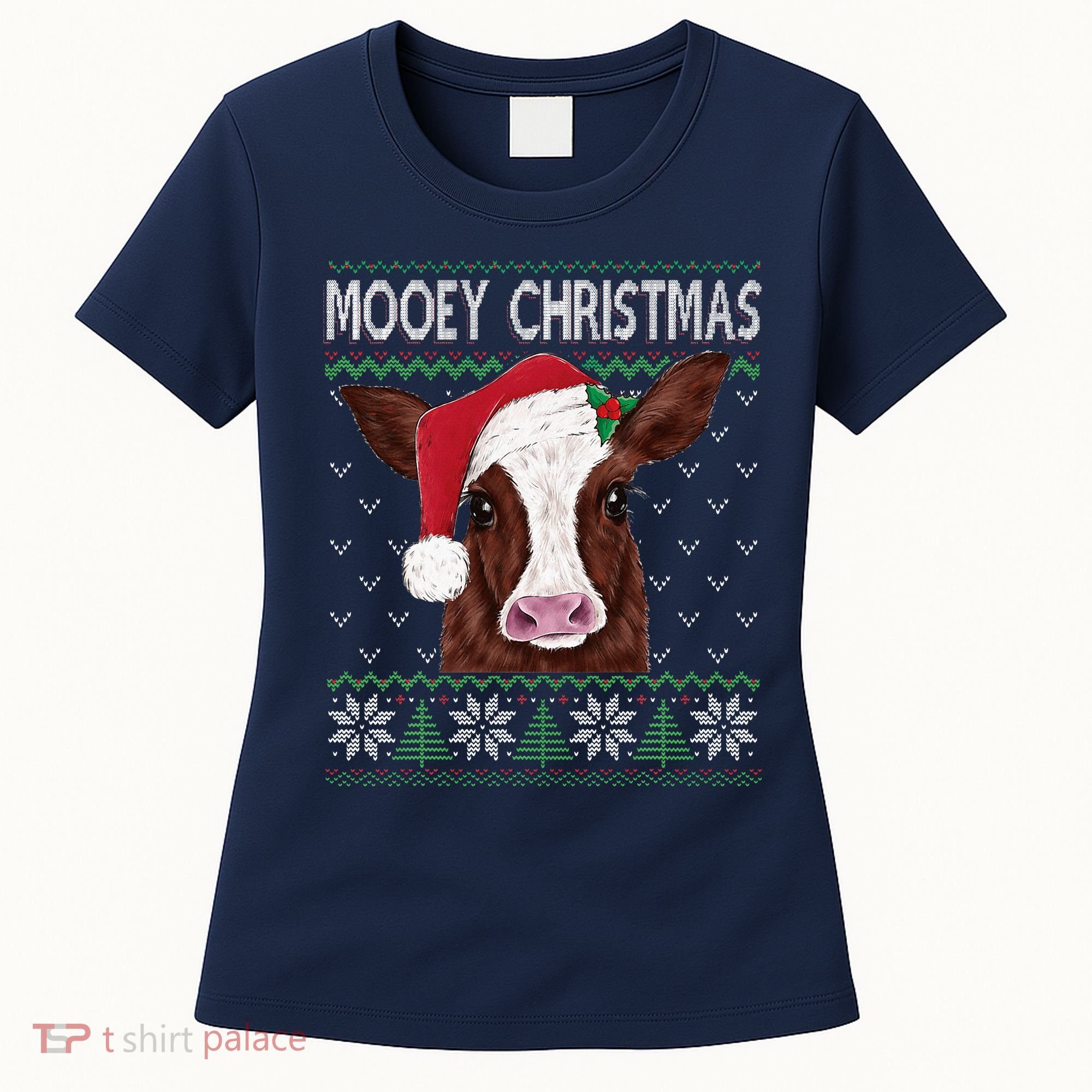 Mooey Christmas Cow Christmas Ugly Sweater Women's T-Shirt