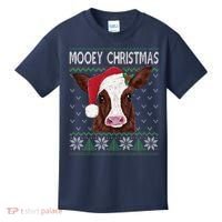 Mooey Christmas Cow Christmas Ugly Sweater Kids T-Shirt thumb 0