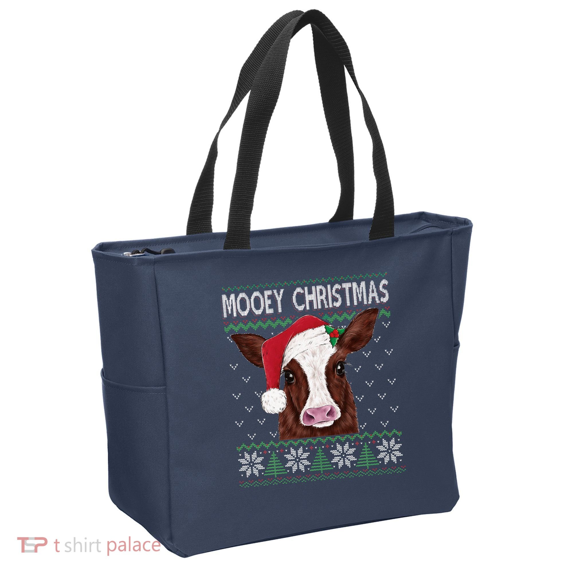 Mooey Christmas Cow Christmas Ugly Sweater Tote Bag