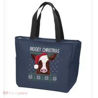 Mooey Christmas Cow Christmas Ugly Sweater Tote Bag thumb 3