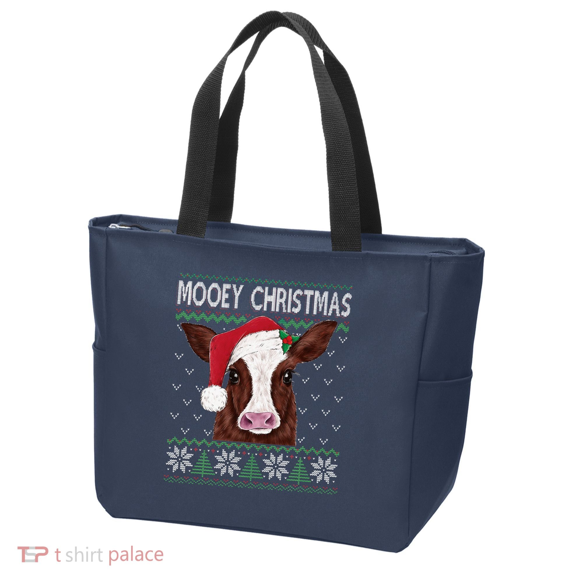 Mooey Christmas Cow Christmas Ugly Sweater Tote Bag