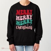 Merry Christmas Cute Holiday Groovy Women's Sweatshirt thumb 0